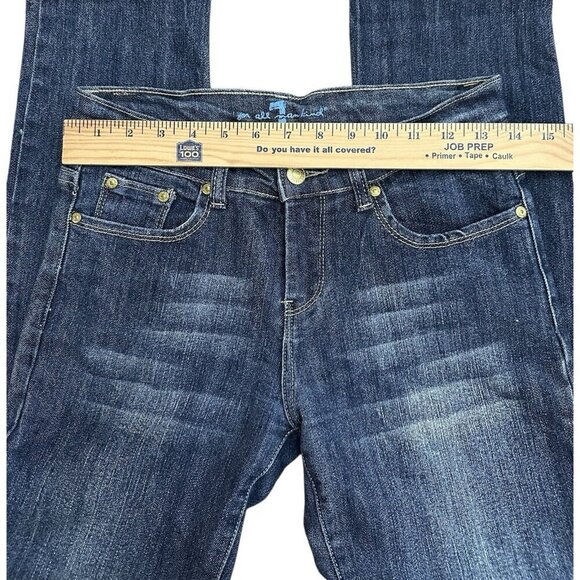 7 for All Mankind Straight Leg Jeans Size 27 Dark Wash Pocket Design USA Made - Picture 6 of 7